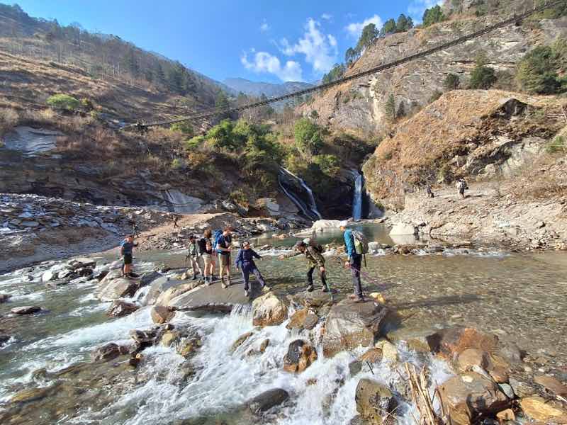 Crossing River Manaslu Circuit